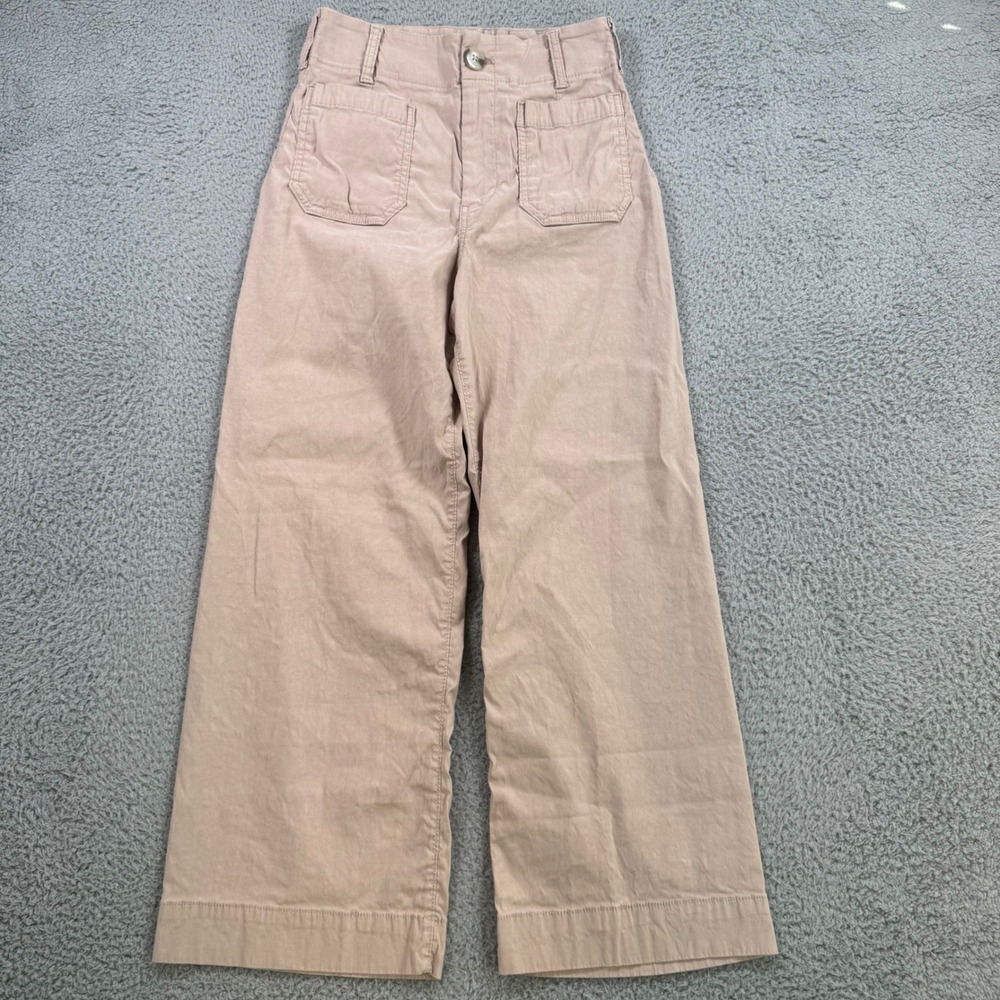 Maeve Anthropologie The Colette Wide Leg Cropped Pants Dusty Rose Pink Size 26